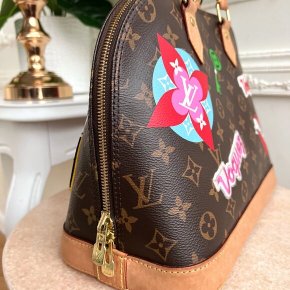 Authentic Louis Vuitton Alma Limited Edition Patches Monogram Canvas PM B0870 - Picture 8 of 16